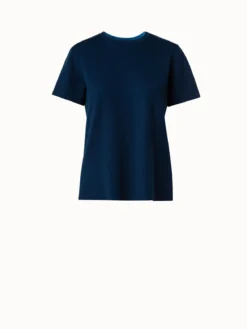 AKRIS Reversible Wool Silk Stretch Double-Face Knit Top