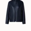 AKRIS Lambskin Leather Bomber Jacket