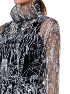 AKRIS Techno Tulle Parka With Croquis Embroidery -AKRIS Sales Store 772618