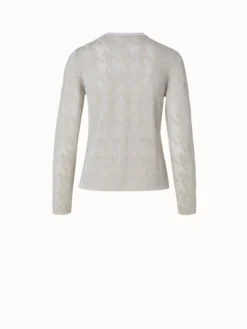 AKRIS Semitransparent Houndstooth Jacquard Knit Cardigan -AKRIS Sales Store 773447