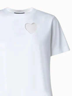 AKRIS T-Shirt With Tulle Heart Insert -AKRIS Sales Store 789845