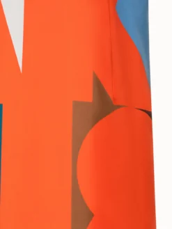 AKRIS Cotton Silk Double-Face Dress With Composed Letters Print -AKRIS Sales Store 796664