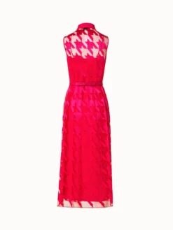 AKRIS Houndstooth Embroidery On Tulle Midi Dress 11 AKRIS Houndstooth Embroidery On Tulle Midi Dress -AKRIS Sales Store 800278