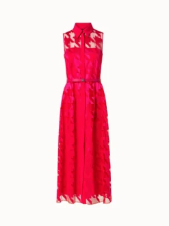 AKRIS Houndstooth Embroidery On Tulle Midi Dress 10 AKRIS Houndstooth Embroidery On Tulle Midi Dress -AKRIS Sales Store 800279