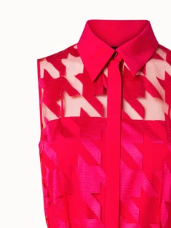 AKRIS Houndstooth Embroidery On Tulle Midi Dress 13 AKRIS Houndstooth Embroidery On Tulle Midi Dress -AKRIS Sales Store 800333