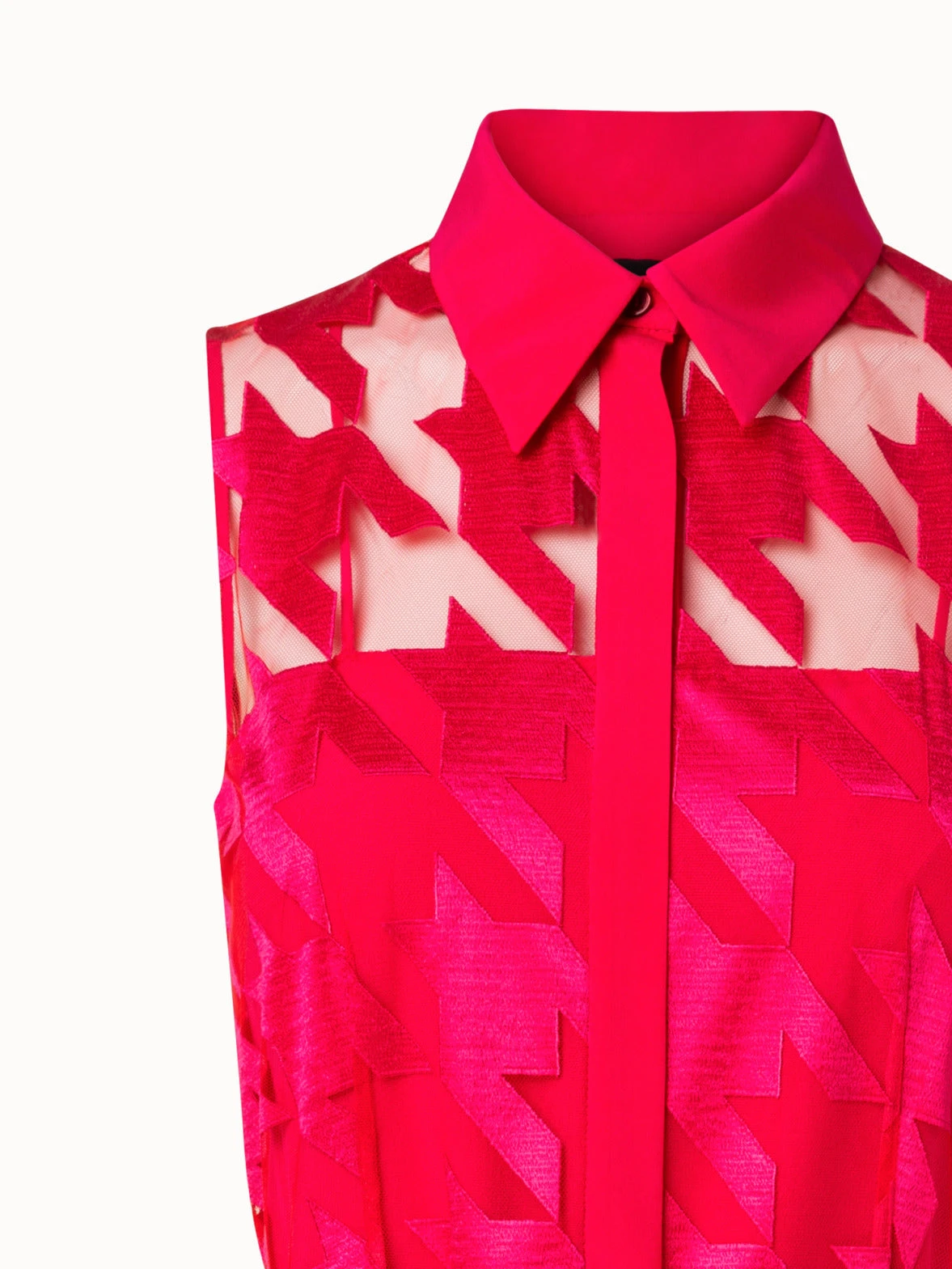 AKRIS Houndstooth Embroidery On Tulle Midi Dress 6 AKRIS Houndstooth Embroidery On Tulle Midi Dress - Image 6