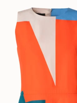 AKRIS Cotton Poplin Midi Dress With Composed Letters Print -AKRIS Sales Store 800341