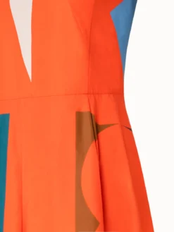 AKRIS Cotton Poplin Midi Dress With Composed Letters Print -AKRIS Sales Store 800342