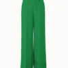 AKRIS Linen Wool Crêpe Double-Face Wide Leg Pants