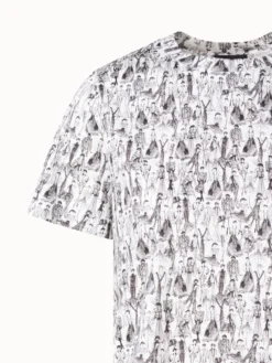 AKRIS Cotton Jersey T-Shirt With Croquis Druck -AKRIS Sales Store 804767