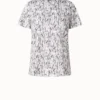 AKRIS Cotton Jersey T-Shirt With Croquis Druck