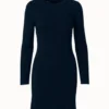 AKRIS Wool Silk 3D Trapezoid Jacquard Knit Dress