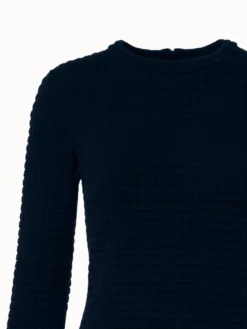 AKRIS Wool Silk 3D Trapezoid Jacquard Knit Dress -AKRIS Sales Store 807043