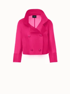 AKRIS Silk Organza Double-Breasted Short Jacket