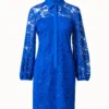 AKRIS Floral Techno Lace Shirt Dress