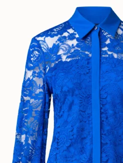 AKRIS Floral Techno Lace Shirt Dress -AKRIS Sales Store 815135