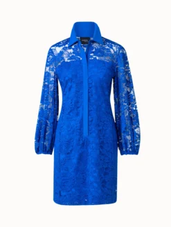 AKRIS Floral Techno Lace Shirt Dress -AKRIS Sales Store 815136