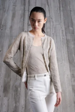 AKRIS Houndstooth Jacquard Knit Tank Top