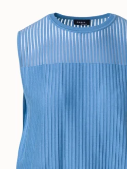 AKRIS Silk Cotton Structured Stripe Knit Top -AKRIS Sales Store 838185