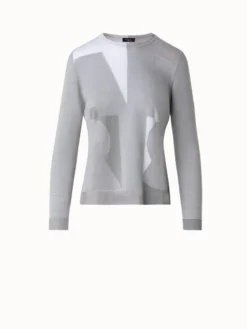 AKRIS Wool Silk Knit Composed Letters Intarsia Pullover -AKRIS Sales Store 851427 12983c63 f904 4068 b147 06f625c8bb91