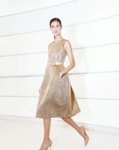 AKRIS Techno Embroidery On Foil A-Line Dress -AKRIS Sales Store Akris RE22 Editorial A56 4x5 a98ee9b7 01d5 4999 a4f5 3375d939c4ec