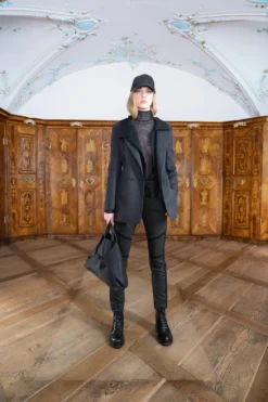 AKRIS Trapezoid Grid Embroidery Mock Neck Top -AKRIS Sales Store Lookbook FW21 A44